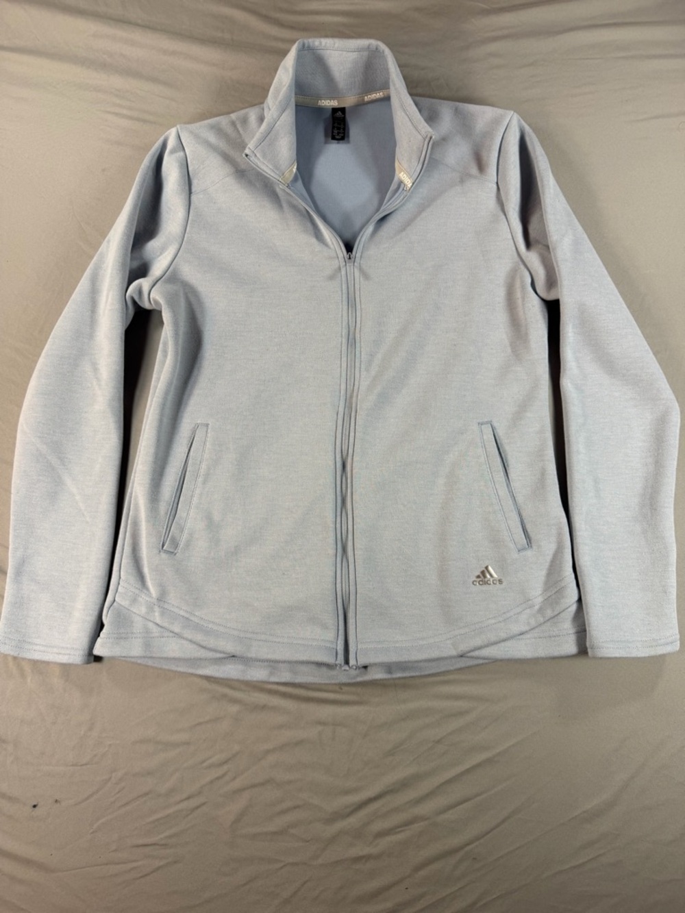 Adidas  Golf Light Blue Fleece Full Zip Jacket Size M